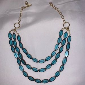 Blue and Gold Tiered Necklace